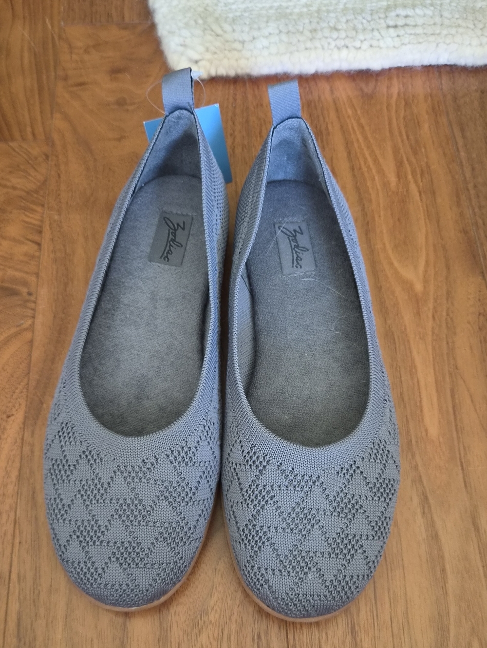 Zodiac Gray Knit Slip-On Ballet Flats